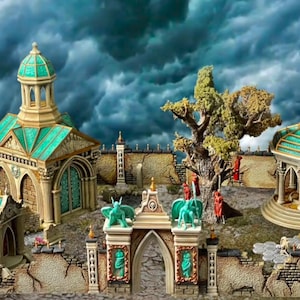 Gothic Cursed Sepulchre Graveyard Terrain Scenery set for DnD roleplaying games and tabletop wargames!