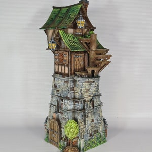 Medieval Tower House - Fantasy Terrain for Tabletop Games Wargaming battlefield wizard tower roleplaying RPG encounter adventure scenery