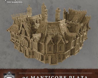Hexengarde Tabletop Terrain Building Corner house medieval fantasy: 28-32mm Scale, D&D, Wargaming