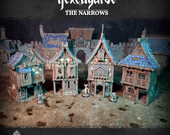 Hexengarde (ruined) Tabletop Terrain Building house medieval fantasy: 28-32mm Scale, D&D, Wargaming