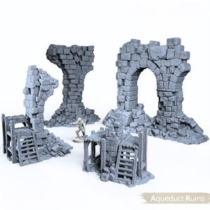Glömda städer Förstörda akvadukter för 28 mm 32 mm Fantasy Wargaming Scatter Terrain