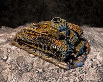 Grimdark Trench Tank Crusade Wreck Terrain – Destroyed War Machine Scatter – Trench Scenery