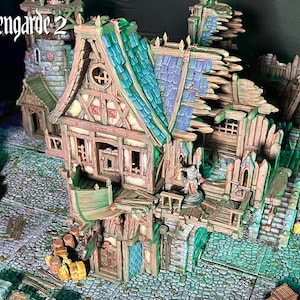 Building ruin Fantasy Terrain for fantasy wargames skirmish diorama harbour harbor Stevedores Guild Ruin -  (28mm/32mm Scale) Hexengarde 2