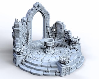 Fantasy Summoning Ritual Circle Ruins för 28 mm-32 mm Bordsrollspel och krigsspelssceneri Gotisk altarfängelsehåla