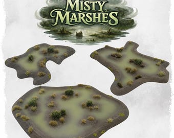 Misty Marshes Terrain – Vattenhartspåfyllning för 28 mm-32 mm bordsspel