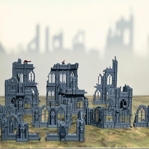 10e Tournament Set x42 piece | Gothic ruin city scenery for sci-fi grim dark games | Tournament Terrain Ruins