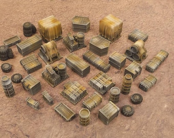Scatter Terrain: Barrels Boxes & Crates for Grimdark or other settings