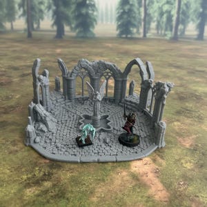 Ruined Cathedral Courtyard Terrain – 3D Printed Scenery for  tabletop fantasy wargames 28mm 32mm and roleplaying RPG encounter