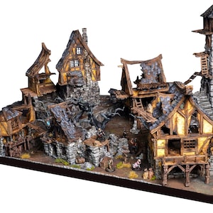 Complete Ruined Village Terrain Set –  Scenery for games like Mordheim, D&D and other Fantasy Skirmish Games