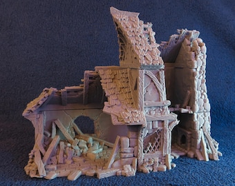 Terrein verwoest huis: 28-32 mm middeleeuwse fantasy-wargaming