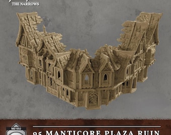 Hexengarde Tabletop Terrain Ruin Building Corner house medieval fantasy: 28-32mm Scale, D&D, Wargaming