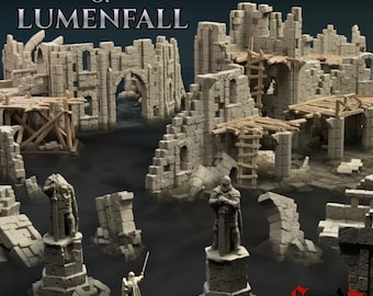 Ruined Church Terrain Set 28mm 32mm – Modular Fantasy Ruins, RPG Scenery, Wargaming Terrain, DnD