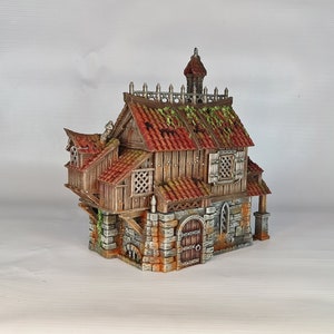 Medieval Townhouse  | Terrain for medieval and fantasy village ruin for tabletop fantasy wargames 28mm 32mm and roleplaying RPG encounter