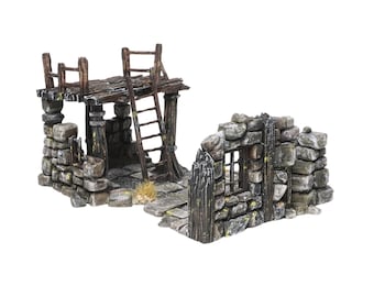 Verwoest middeleeuws stenen huisterrein: decor voor 28 mm-32 mm schermutselingengames, fantasy- en Grimdark-oorlogsspellen