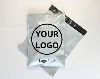 50-1000 Benutzerdefinierte weiße Polyversandtasche, kundenspezifische Versandtasche mit einem Farblogo, kundenspezifische hochwertige weiße Portotasche