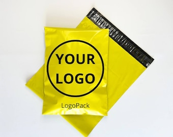 Gelbe Posttasche für den Versand, Individuelle Posttasche mit Logo, Benutzerdefinierte Poly-Versandtaschen, Benutzerdefinierte weiße Polyethylen-Versandumschläge, Posttaschen