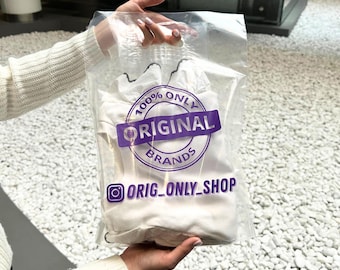 Benutzerdefinierte transparente Logo Taschen | 50-1000 Stück personalisierte Einkaufs & Geschenk Taschen für Business | Individuelle Merchandise Bags mit Logo