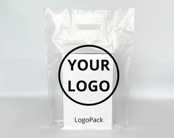 Transparent Custom Logo Shopping Bags for Boutiques Custom Logo Plastic Gift Bags Logo Shopping Bags for Business Gift Bags Custom tote bags