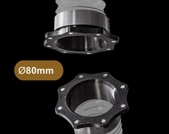 Magnetic Duct Quick Connector 80mm / 3.1 inch (1 Piece) | Dust Collection Hose Coupler for Workshop, Shop Vac & Woodworking | Vent Fitting
