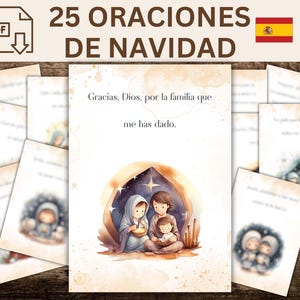 Prières de l'Avent chrétien en espagnol, Cartes à imprimer pour enfants, Noël chrétien, calendrier de l'Avent spirituel, naissance de Jésus