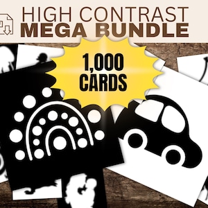 1.000 Cartas de Alto Contraste para Bebé - Montessori Blanco y Negro - Estimulación Visual - Cartas Sensoriales para Imprimir