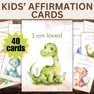 Affirmations positives pour enfants en anglais, routine confiance en soi et encouragement cartes imprimables, Téléchargement instantané PDF