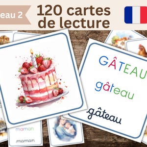 Première lecture Montessori en français, 120 cartes, Apprentissage des mots, lecture syllabique dès la maternelle, PDF imprimable éducatif