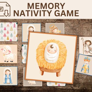 Jeu mémory de la Nativité pour enfant, catéchèse, Nativité, carte noel pour enfant, jeu Noël chrétien à imprimer, Bible, naissance de Jésus