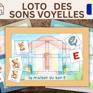 Lotto di Fonologia Montessori, Imparare a Leggere all’Asilo, Gioco Educativo in Francese, Lettura Sillabica e Fonetica da Stampare