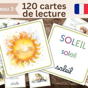 Première lecture Montessori niveau 3, apprendre à lire le français, dictée muette, Céline Alvarez, alphabet, phonologie, PDF à imprimer
