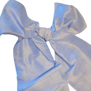 100% Silk Dupioni Swaddle Sash in Ivory, Dusty Baby Pink or Blue - New Baby Photo Prop  - custom embroidered with name or monogram