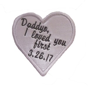 Heart Label for the Tie of Father of the Bride Custom Embroidered and Personalized image 9