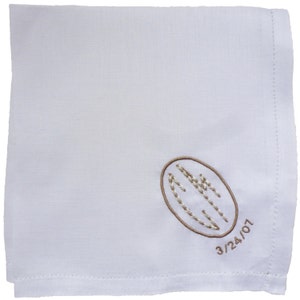 Custom Embroidered and Personalized Budget Linen Handkerchief for Men