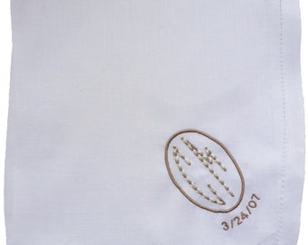 Top of the Line Irish Linen Custom Embroidered and Personalized Handkerchief for Men