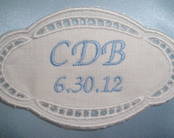 Kristen Heirloom Style Cutwork Wedding Gown Labels Custom Embroidered Personalized