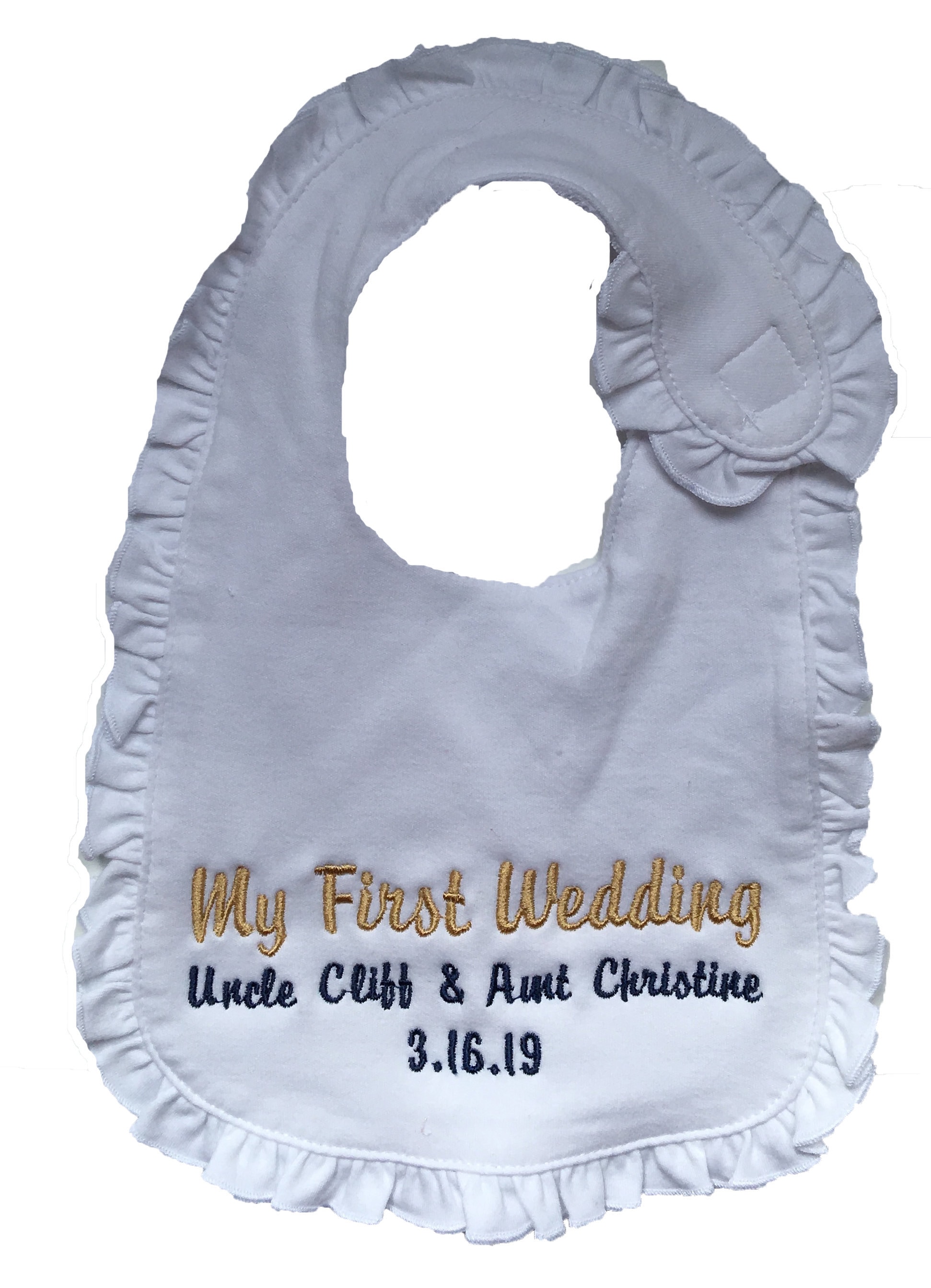 White Embroidered Bibs Set main image 0