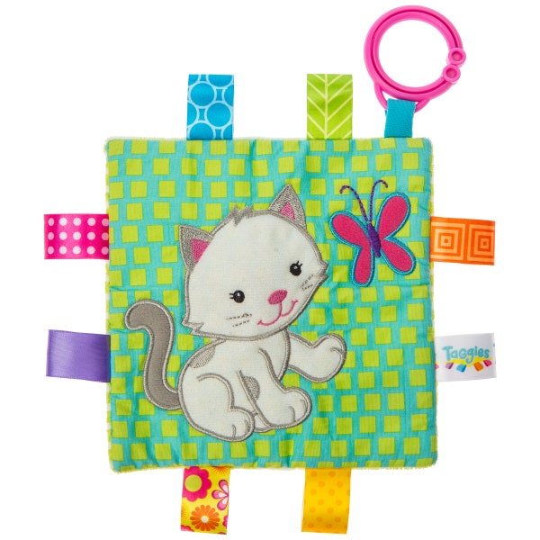 Crinkle Me Taggies - The Portable Attach to Baby Gear Taggie Tactile Toy Custom Embroidered