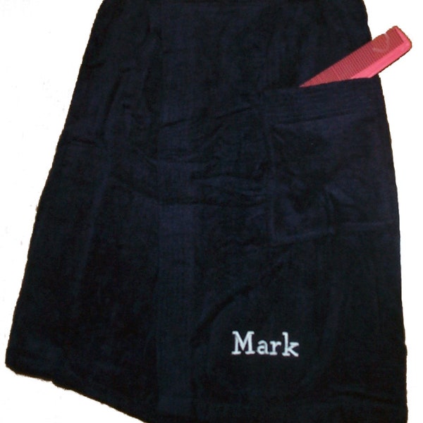 Men's  Shower Wrap in Heavy Terry Velour and Personalized with Embroidery - Many Colors - Name or Monogram