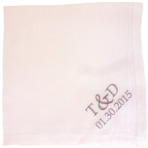 Linen Embroidered Personalized Handkerchief for Men