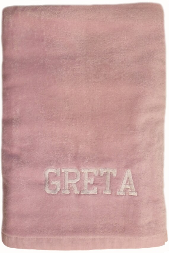 Custom Embroidered Terry Velour Bath Sheet Towel Great Size for Child Many Color Choices Etsy Ireland