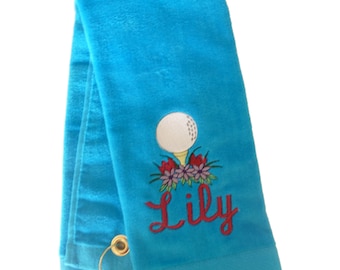 Custom Embroidered Personalized Golf Towel For Her