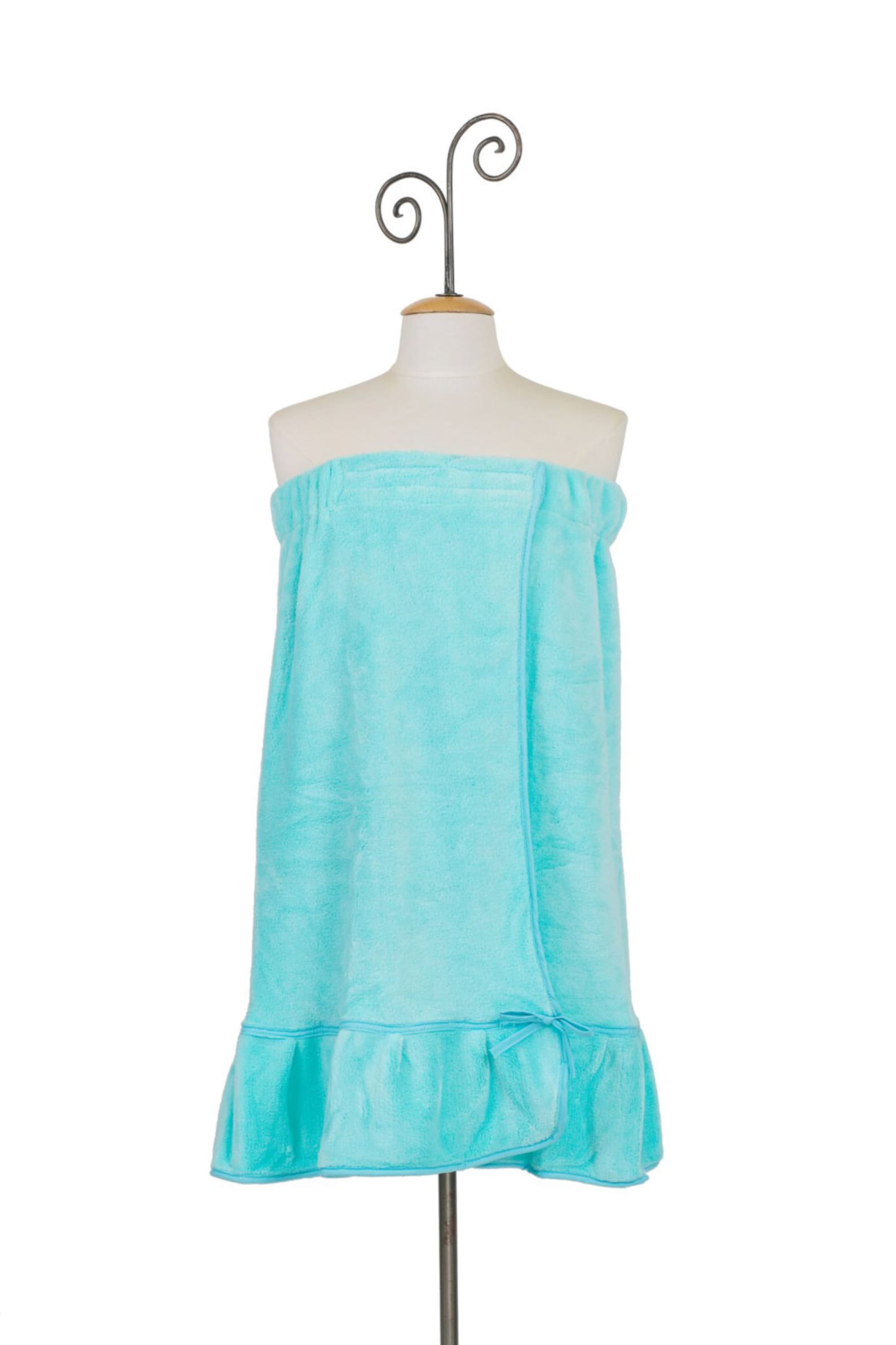 Flirty Flounced Ladies Shower Wrap in Terry Velour and Etsy