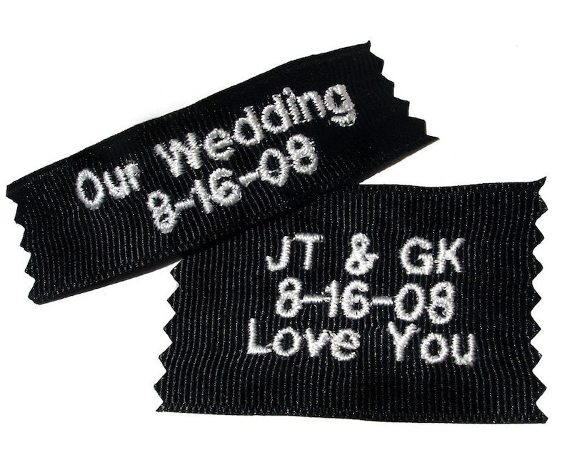 Embroidered labels for knitting