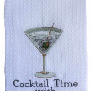 Martini Towel Custom Embroidered and Personalized