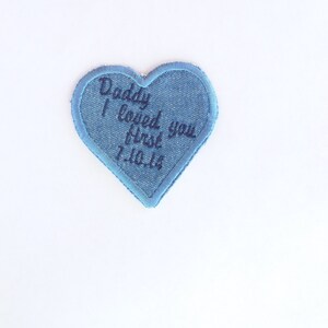Heart Label for the Tie of Father of the Bride Custom Embroidered and Personalized image 3