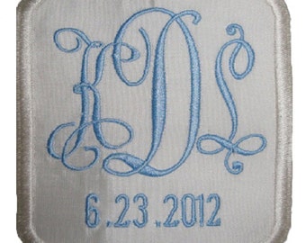 Elizabeth Silk Tailored Square Style Wedding Gown Labels Custom Embroidered Personalized