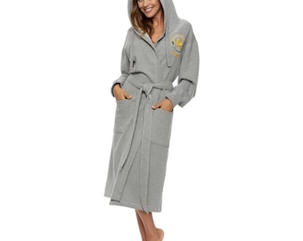 Custom Embroidered Sweatshirt Fabric Bathrobe and Beach Cover Up