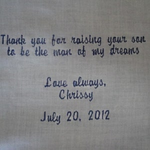 RUSH STATUS embroidered Personalized Father/Grandfather Wedding Hankie image 2