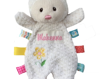 Custom Embroidered Personalized Character TAGGIES™ Lovey Lamb