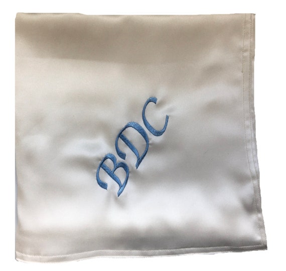 100 % Silk Charmeuse Handmade Baby Blanket Custom Embroidered and Personalized
